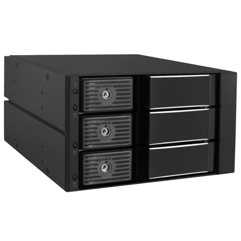 Kingwin Hard Drive Enclosure for Computer PC Case Internal 3 Bay Hot Swap for 3.5â€ HDD SSD, SATA Backplane Aluminum Trayless Mobile Rack, Support SATA I/II/III & SAS I/II 6 Gbps Performance - Image 1